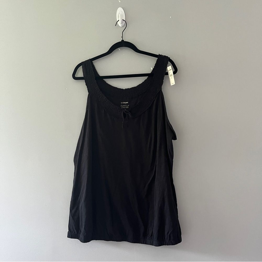 NEW flawed Lane Bryant Black Sleeveless Blouse Cotton Size 22/24